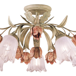 Rockwell 22'' Five Light Semi Flush Mount, Sage Rose - Alternate Product Image 1.jpg