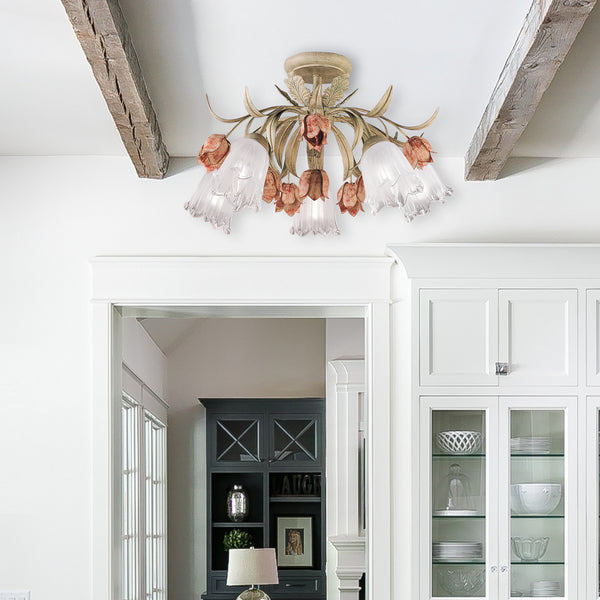 Rockwell 22'' Five Light Semi Flush Mount, Sage Rose Alt 5.jpg