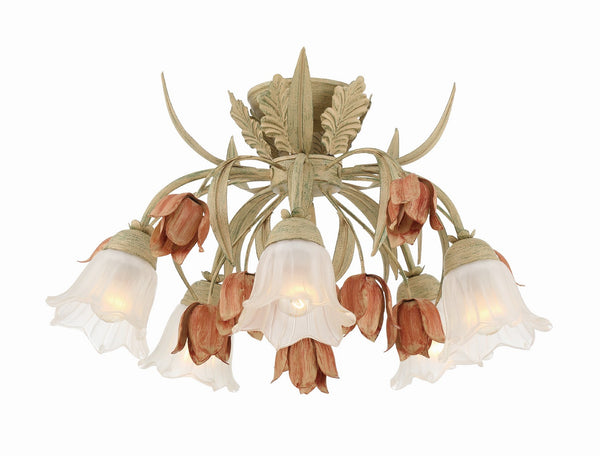 Rockwell 22'' Five Light Semi Flush Mount, Sage Rose - Main Product Image.jpg