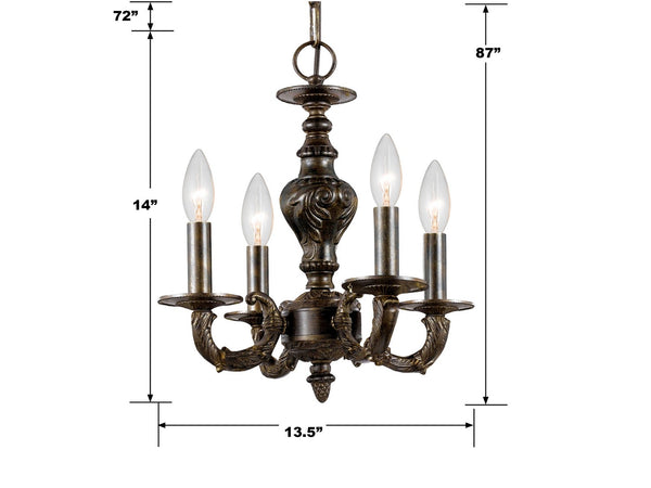 Maison Parisienne 13.5'' Four Light Mini Chandelier, Venetian Bronze - Alternate Product Image 1.jpg