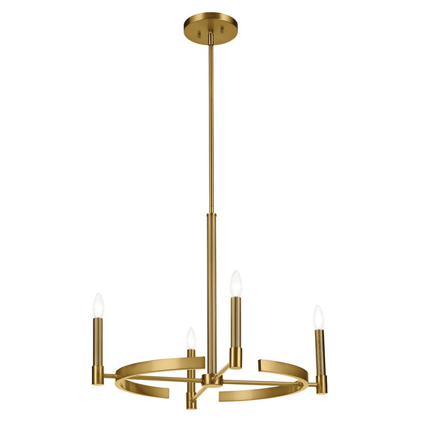 Durango 26" Four Lights Chandelier, Brushed Natural Brass
