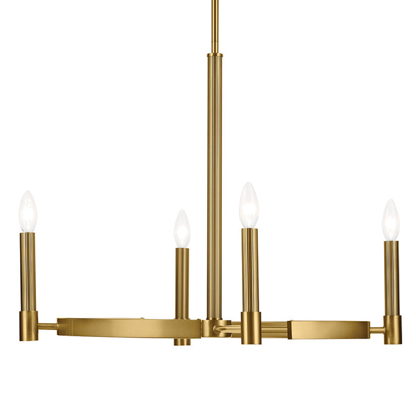 Durango 26" Four Lights Chandelier, Brushed Natural Brass