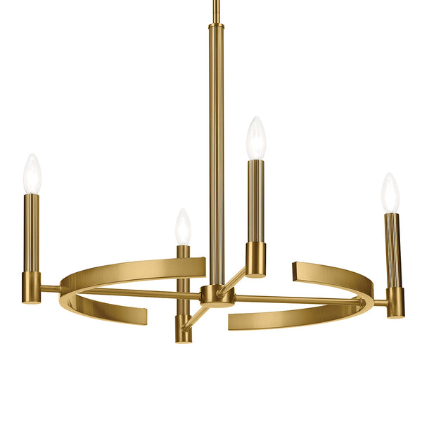 Durango 26" Four Lights Chandelier, Brushed Natural Brass