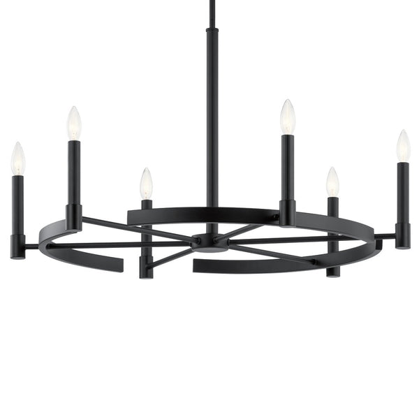 Durango 34" Six Lights Chandelier, Black