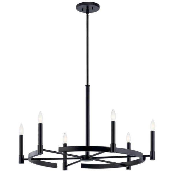Durango 34" Six Lights Chandelier, Black