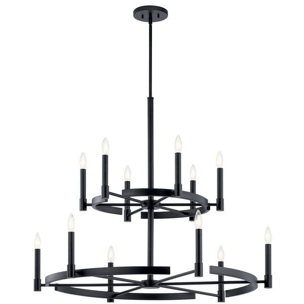Durango 40" Twevle Lights Chandelier, Black