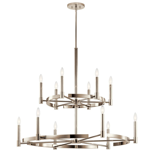 Durango 40" Twevle Lights Chandelier, Polished Nickel