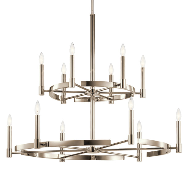 Durango 40" Twevle Lights Chandelier, Polished Nickel