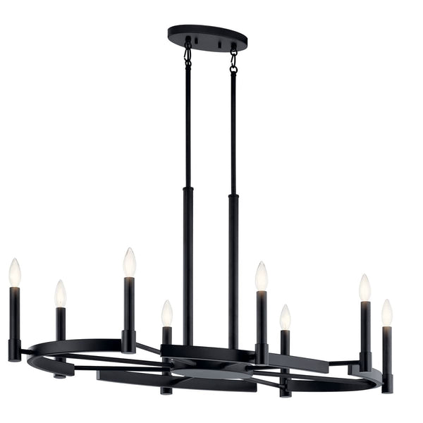 Durango 21" Eight Lights Chandelier, Black