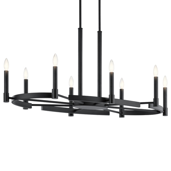 Durango 21" Eight Lights Chandelier, Black