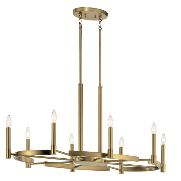 Durango 21" Eight Lights Chandelier, Brushed Natural Brass