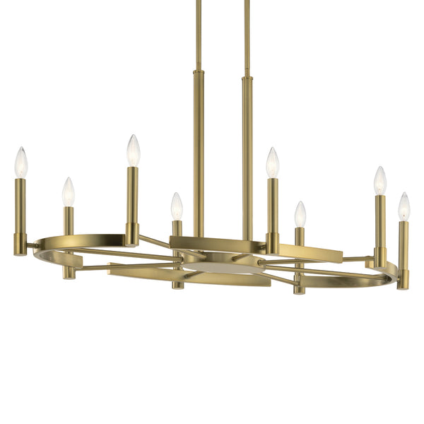 Durango 21" Eight Lights Chandelier, Brushed Natural Brass