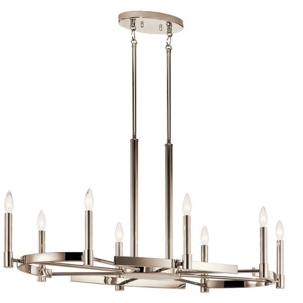 Durango 21" Eight Lights Chandelier, Polished Nickel