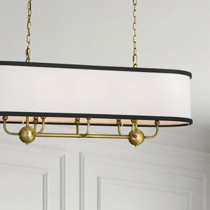 Arden 13" Eight Lights Linear Chandelier, Natural Brass