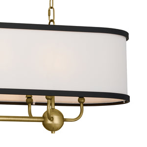 Arden 13" Eight Lights Linear Chandelier, Natural Brass