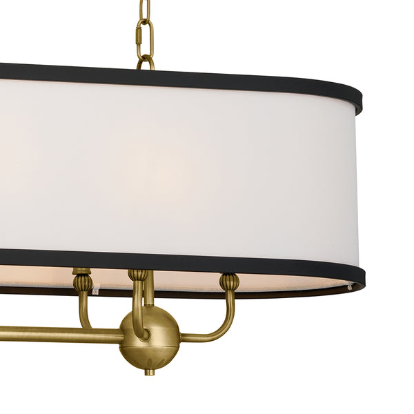 Arden 13" Eight Lights Linear Chandelier, Natural Brass