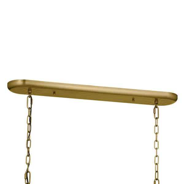 Arden 13" Eight Lights Linear Chandelier, Natural Brass