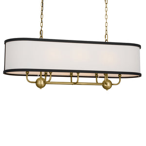 Arden 13" Eight Lights Linear Chandelier, Natural Brass