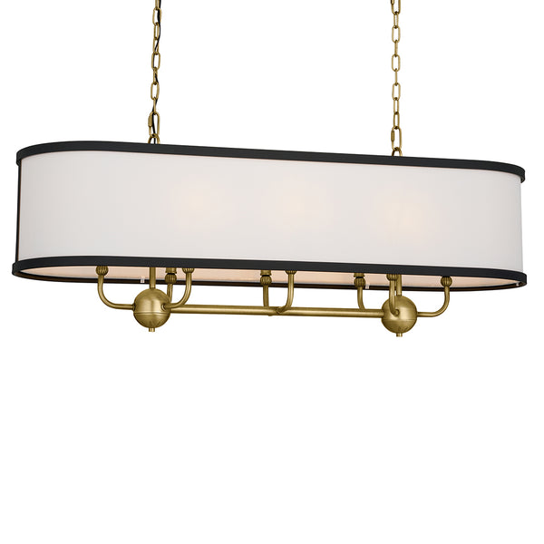 Arden 13" Eight Lights Linear Chandelier, Natural Brass