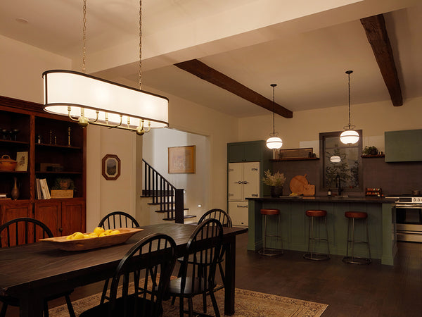 Arden 13" Eight Lights Linear Chandelier, Natural Brass