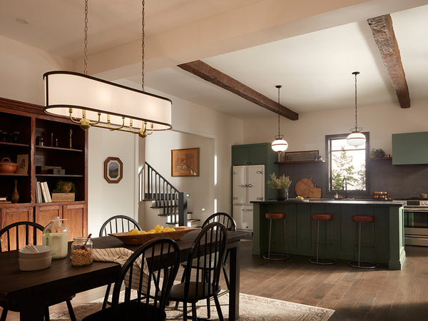 Arden 13" Eight Lights Linear Chandelier, Natural Brass