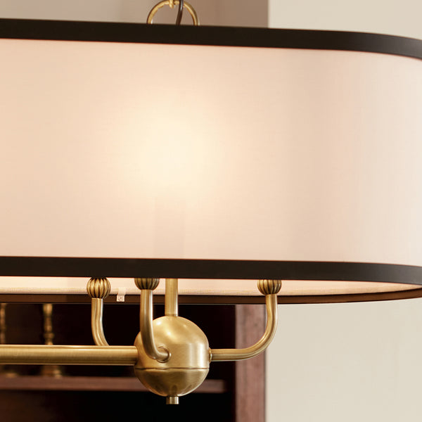 Arden 13" Eight Lights Linear Chandelier, Natural Brass