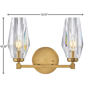 Tides 14" Two Lights Small Vanity, Heritage Brass