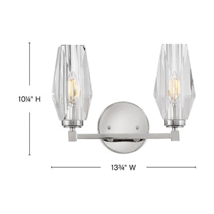 Tides 14" Two Lights Small Vanity, Polished Nickel