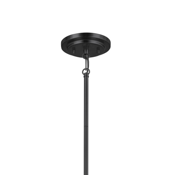 Janie 28" Six Lights Chandelier, Black / Fabric Drum Shade