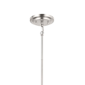 Janie 28" Six Lights Chandelier, Polished Nickel / Fabric Drum Shade