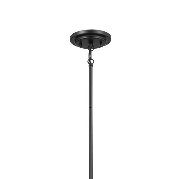 Janie 39" Eight Lights Chandelier, Black / Fabric Drum Shade