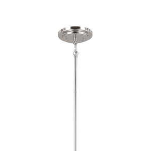 Janie 39" Eight Lights Chandelier, Polished Nickel / Fabric Drum Shade