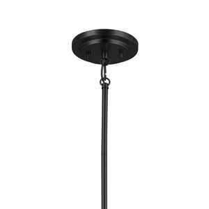 Janie 20" Four Lights Mini Chandelier, Black / Fabric Drum Shade