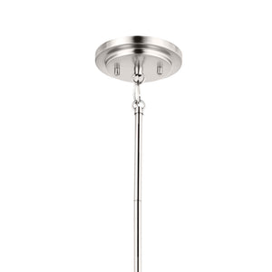 Janie 20" Four Lights Mini Chandelier, Polished Nickel / Fabric Drum Shade