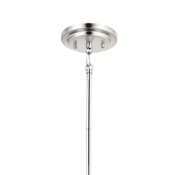 Janie 20" Four Lights Mini Chandelier, Polished Nickel / Fabric Drum Shade