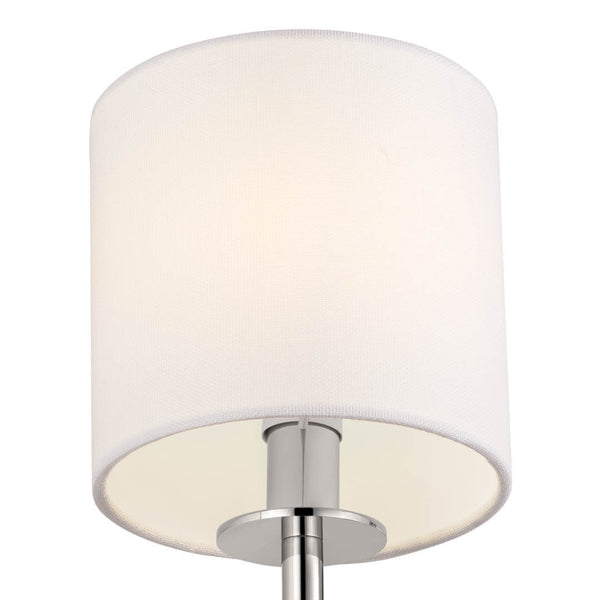 Janie 5" One Light Wall Sconce, Polished Nickel / Fabric Drum Shade
