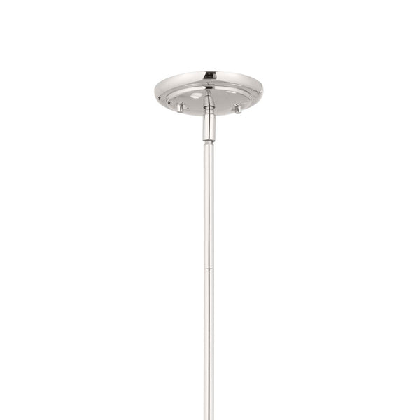 Mariella 32" Six Lights Chandelier, Polished Nickel / Fabric Bell Shade