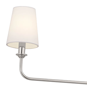 Mariella 4" Three Lights Linear Chandelier, Polished Nickel / Fabric Bell Shade