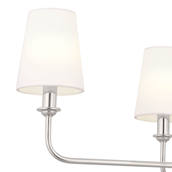 Mariella 25" Four Lights Chandelier, Polished Nickel / Fabric Bell Shade