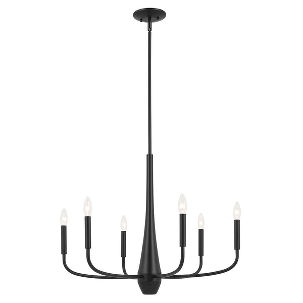 Sega 28" 6 Light Chandelier, Black