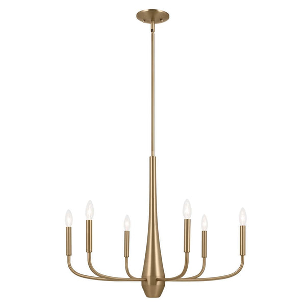 Sega 28" 6 Light Chandelier, Champagne Bronze