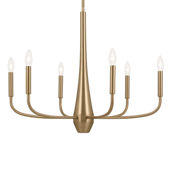 Nerra 28" Six Lights Chandelier, Champagne Bronze