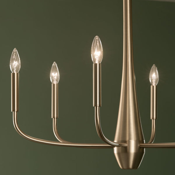 Nerra 28" Six Lights Chandelier, Champagne Bronze
