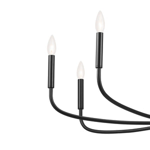 Nerra 36" Eight Lights Chandelier, Black