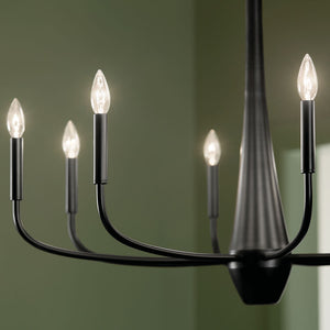 Nerra 36" Eight Lights Chandelier, Black