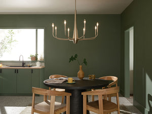 Nerra 36" Eight Lights Chandelier, Champagne Bronze