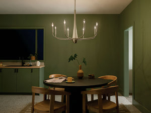 Nerra 36" Eight Lights Chandelier, Champagne Bronze