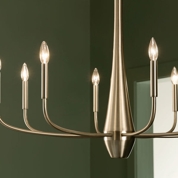 Nerra 36" Eight Lights Chandelier, Champagne Bronze