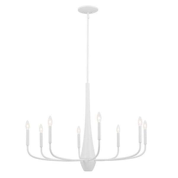 Sega 36" 8 Light Chandelier, White