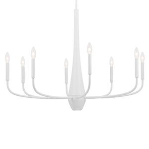 Nerra 36" Eight Lights Chandelier, White